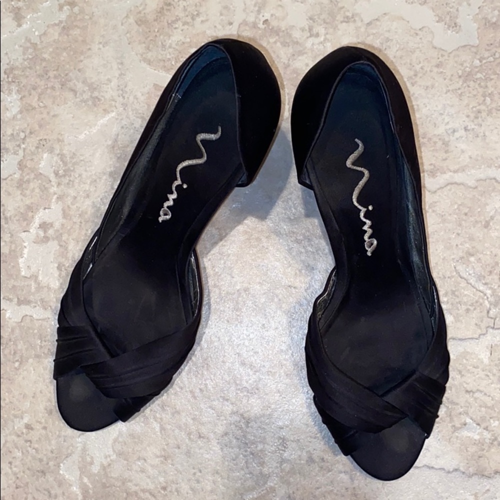 Nina Audrey Hepburn peep toe pump 8.5